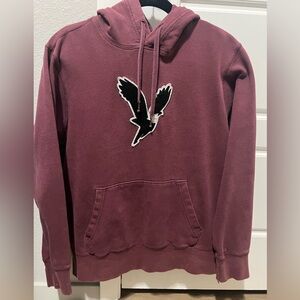 American Eagle Outfitters Maroon Hoodie with Black Logo